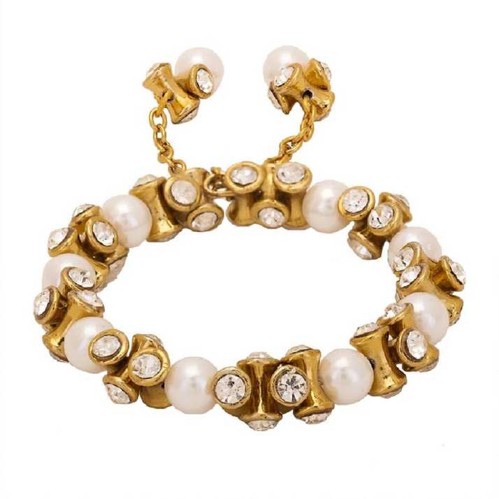 Borse Metal Pearl Gold Plated Bracelet Price In India Buy Borse Metal Pearl Gold Plated Bracelet Online At Best Prices In India Flipkart Com