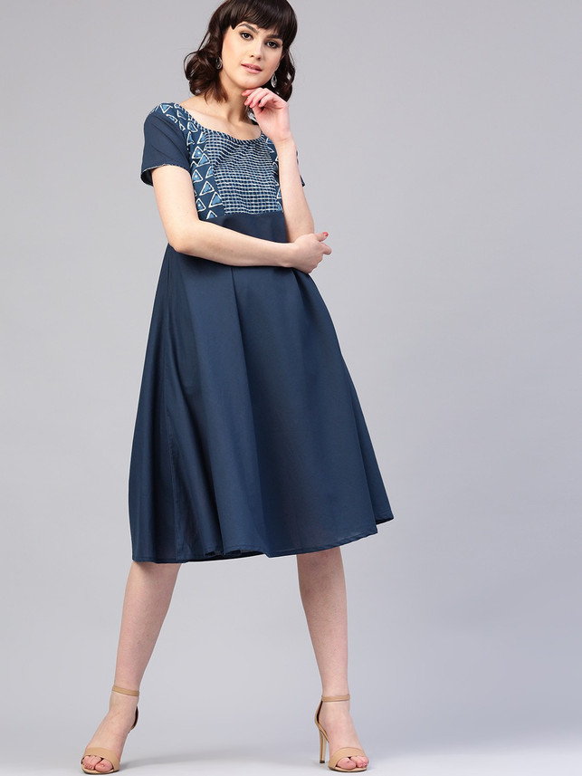 aks women's maxi blue dress