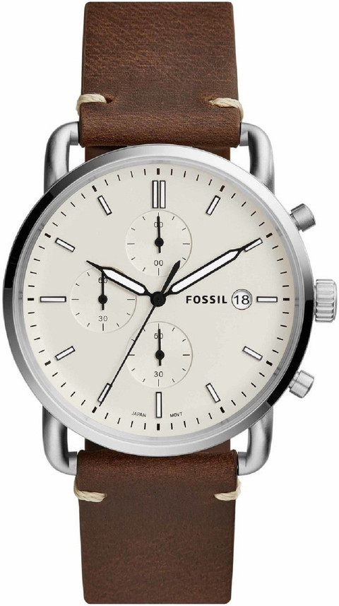fossil mens leather watch
