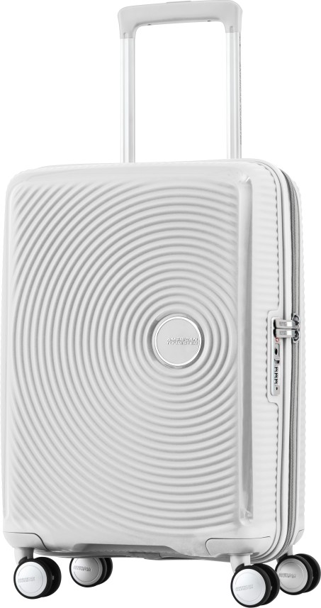 american tourister white suitcase