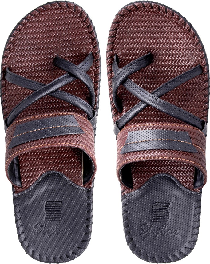 Stylos Men Brown, Black Sandals - Buy 