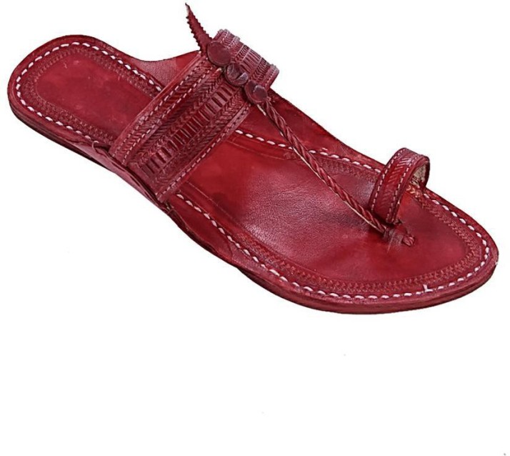 Divyam Leather Crafts Men Red Sandals 