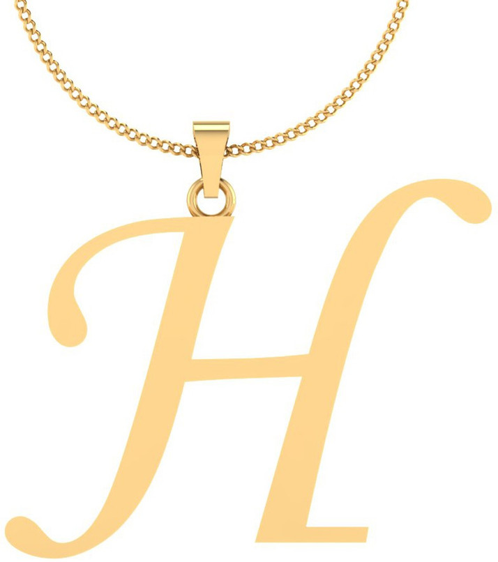 IskiUski H Alphabet Gold Pendant 18kt 