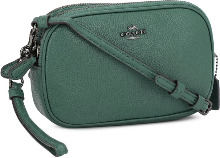 coach green sling bag