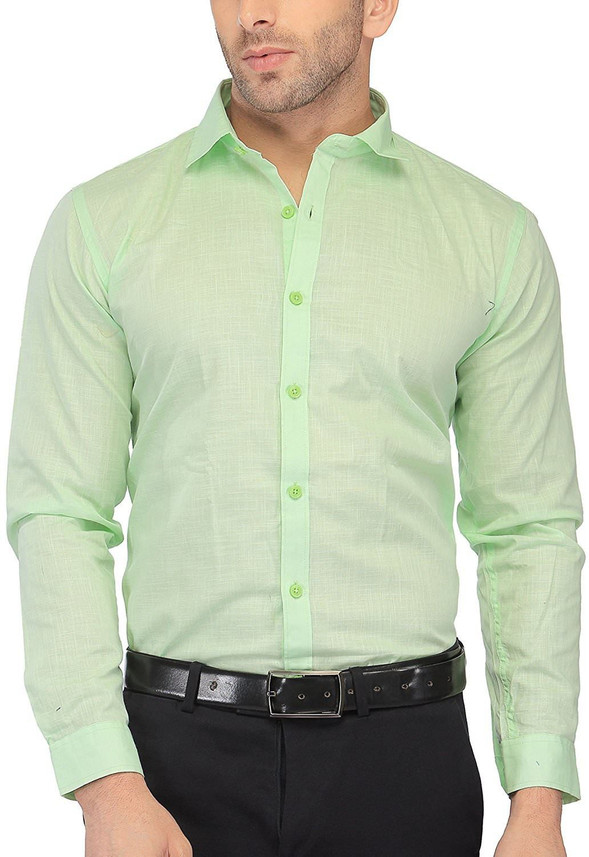 light green button down shirt