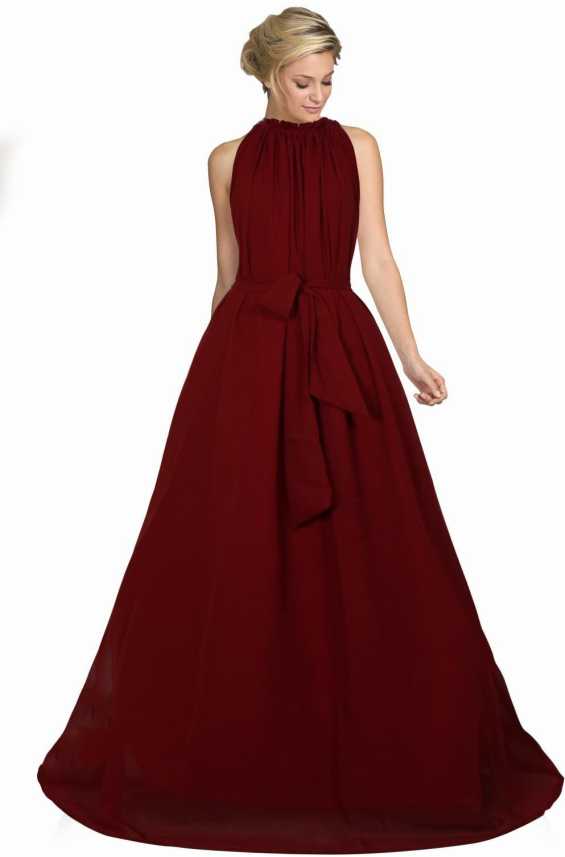 Viha Women Gown Maroon Dress Buy Viha Women Gown Maroon Dress Online At Best Prices In India Flipkart Com