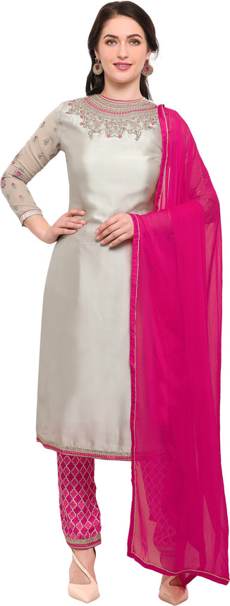 SAARA Satin Blend Embroidered Salwar 