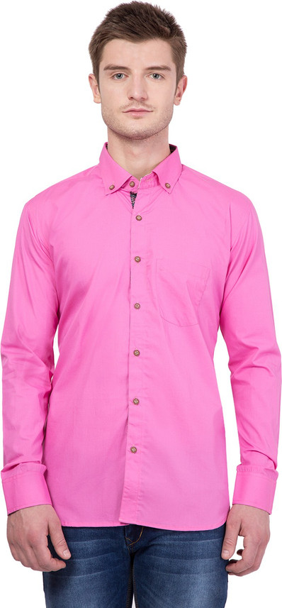 TWENTY WHITES Men Solid Casual Pink 