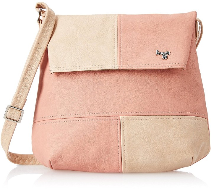 baggit pink solid sling bag