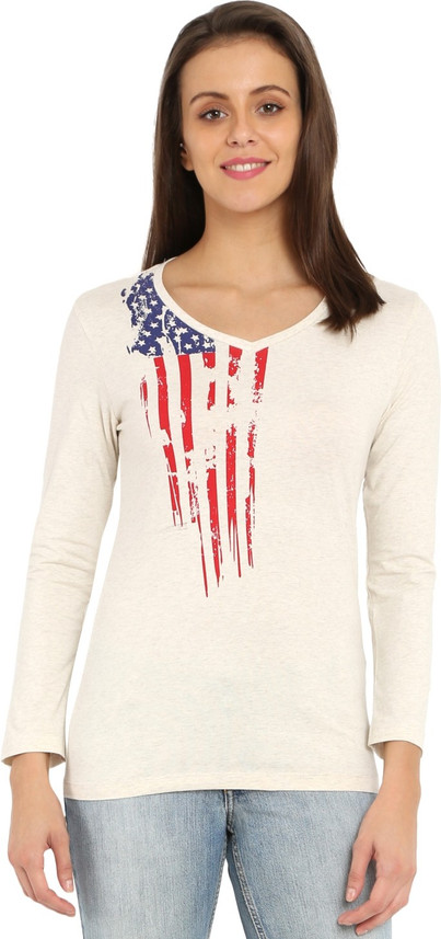 JOCKEY Printed Women V-neck Yellow T 