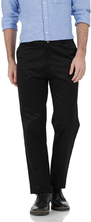 BASICS Regular Fit Men Black Trousers 