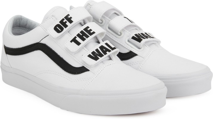 vans velcro white shoes