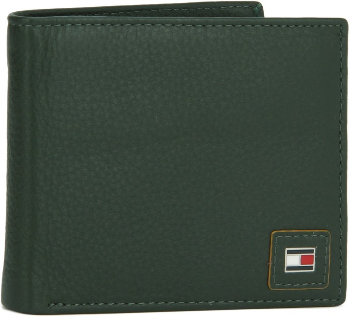 Men Green Genuine Leather Wallet 