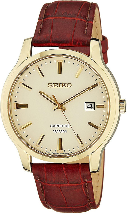 seiko sapphire 100m leather