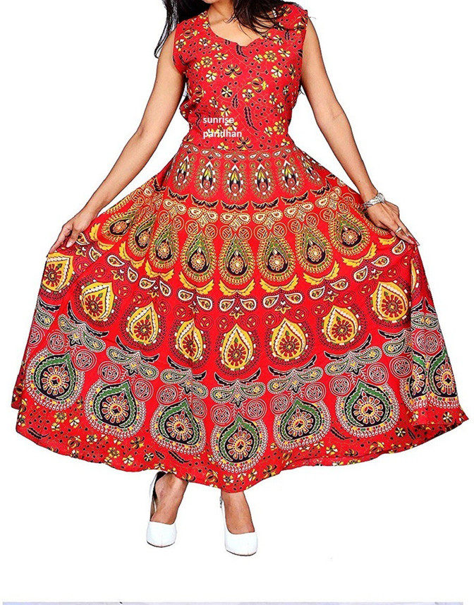 red maxi dress flipkart