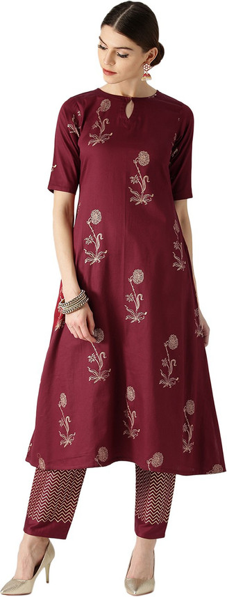 Maroon kurti flipkart Clearance