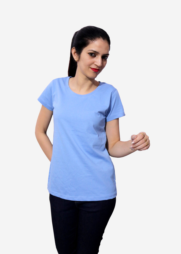 light blue crew neck womens