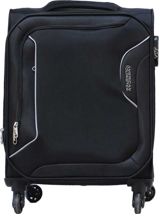 American Tourister Avalon Spinner Soft Trolley 56 Cm Black Expandable Cabin Luggage 22 Inch Black Price In India Flipkart Com