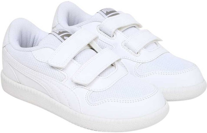 puma white velcro sneakers