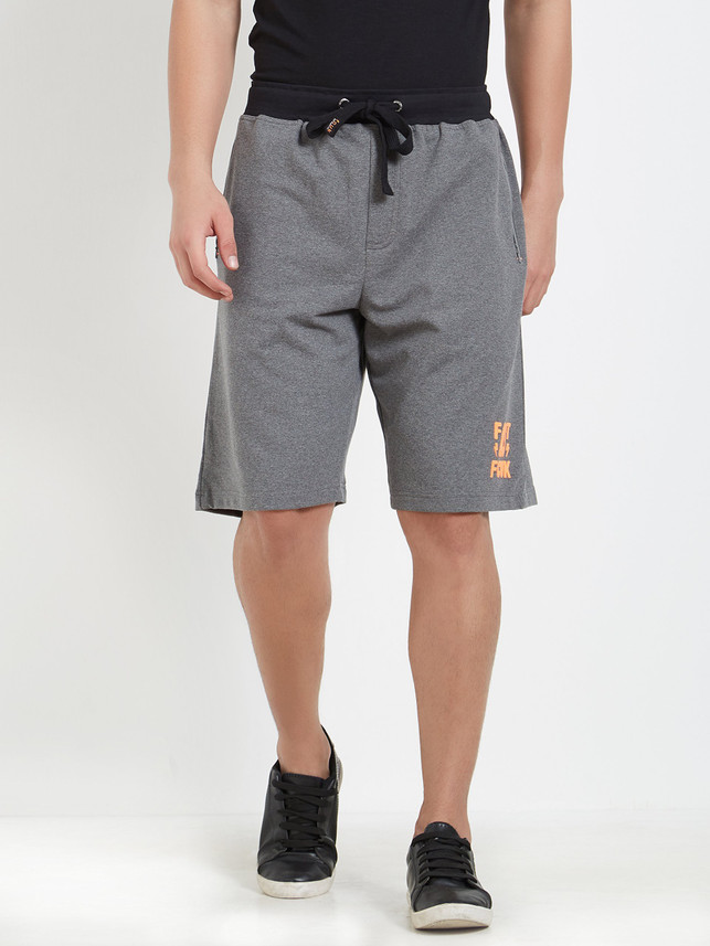 FCUK Solid Men Grey Night Shorts - Buy 