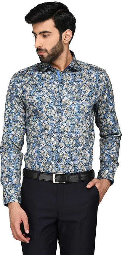 Jade Blue Men Printed Formal Multicolor 