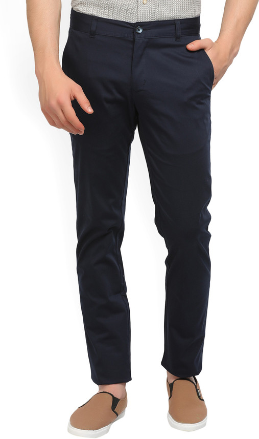 PARX Regular Fit Men Dark Blue Trousers 