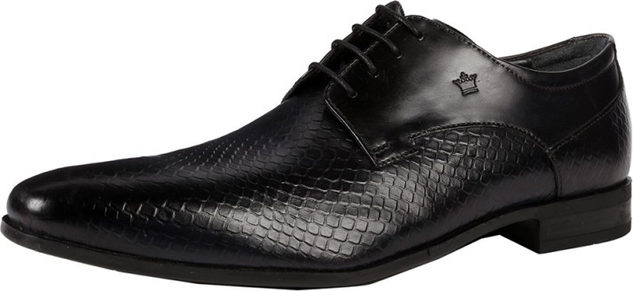 louis philippe black lace up shoes