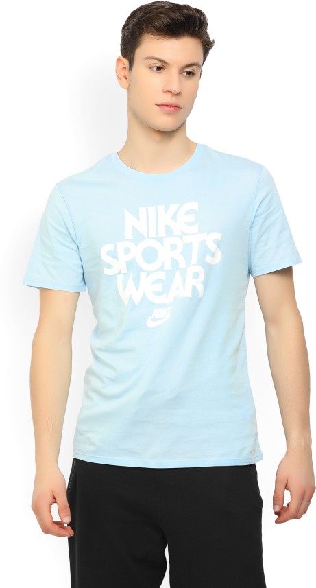 blue and white nike shirt