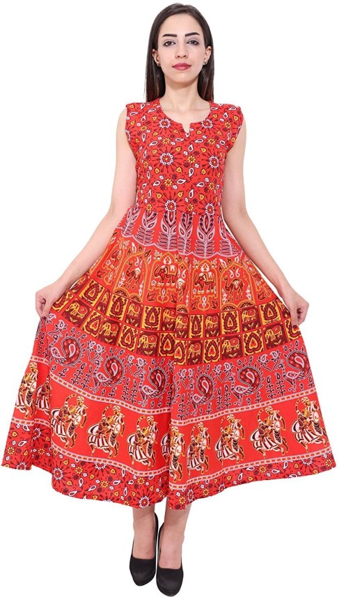 red maxi dress flipkart