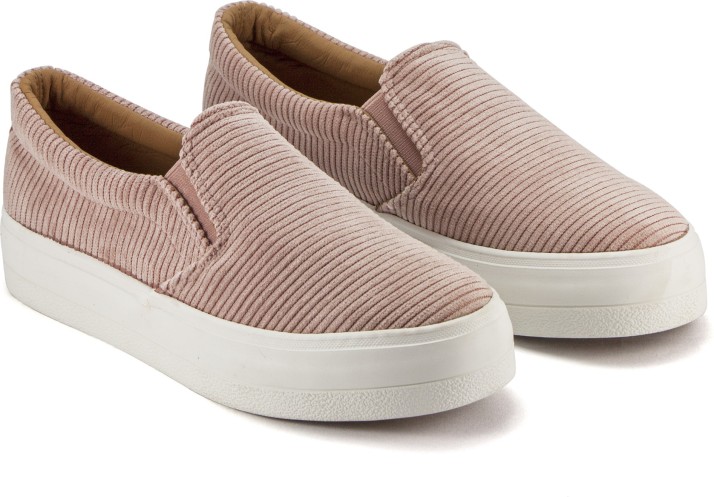 pink slip on sneakers