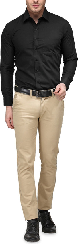 BS FASHION Men Solid Casual Black Shirt 
