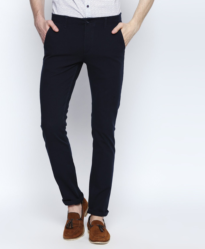 FBB Slim Fit Men Blue Trousers 