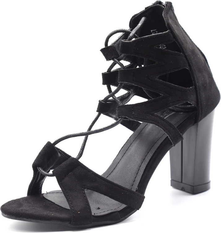 flipkart black heels