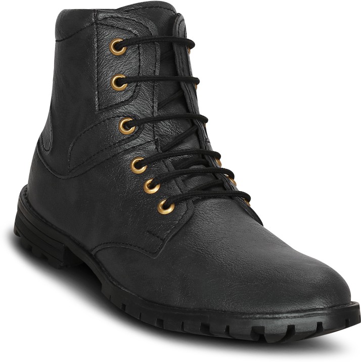 Kielz Black-Lace-Ups-Men's-Boots Boots 
