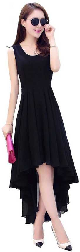 Firstdate Women High Low Black Dress Buy Firstdate Women High Low Black Dress Online At Best Prices In India Flipkart Com