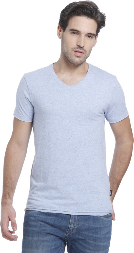 JONES Self Design Men V-neck Blue 
