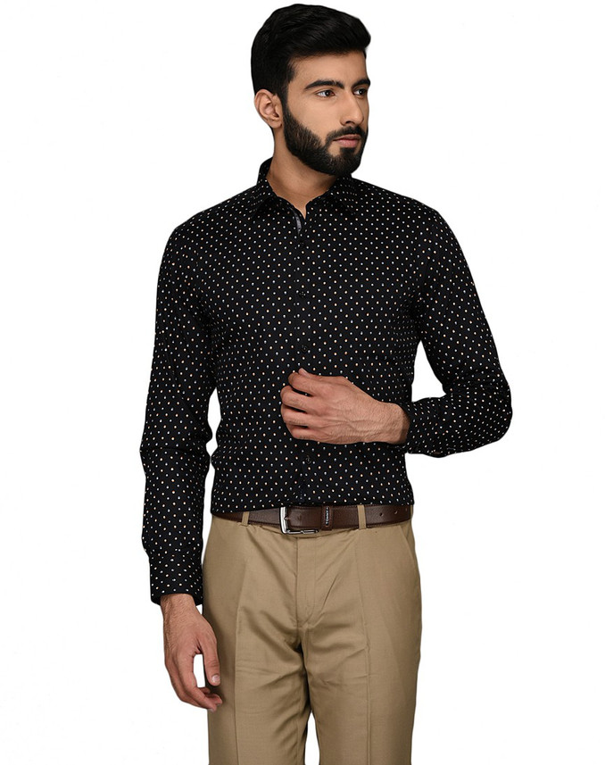 Jade Blue Men Printed Formal Black 