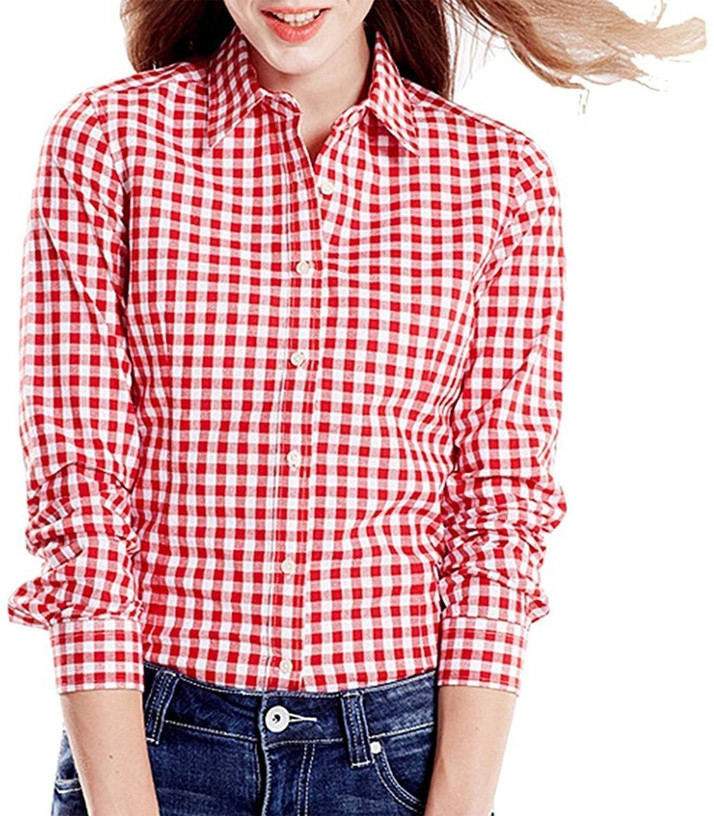 Fashion Village1 Women Checkered Casual 