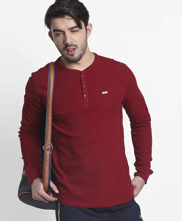 FBB - SPUNK Solid Men Henley Red T 