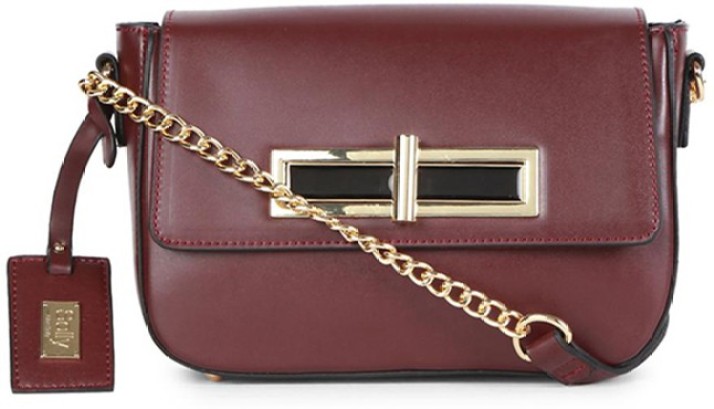 allen solly maroon handbag