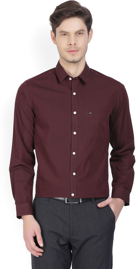 INDIGO NATION Men Solid Formal Maroon 