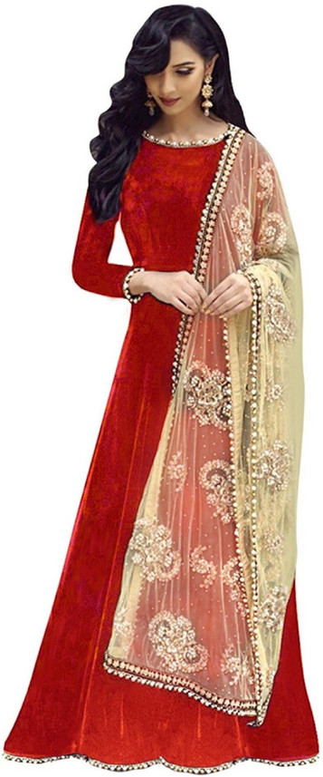 red gown on flipkart