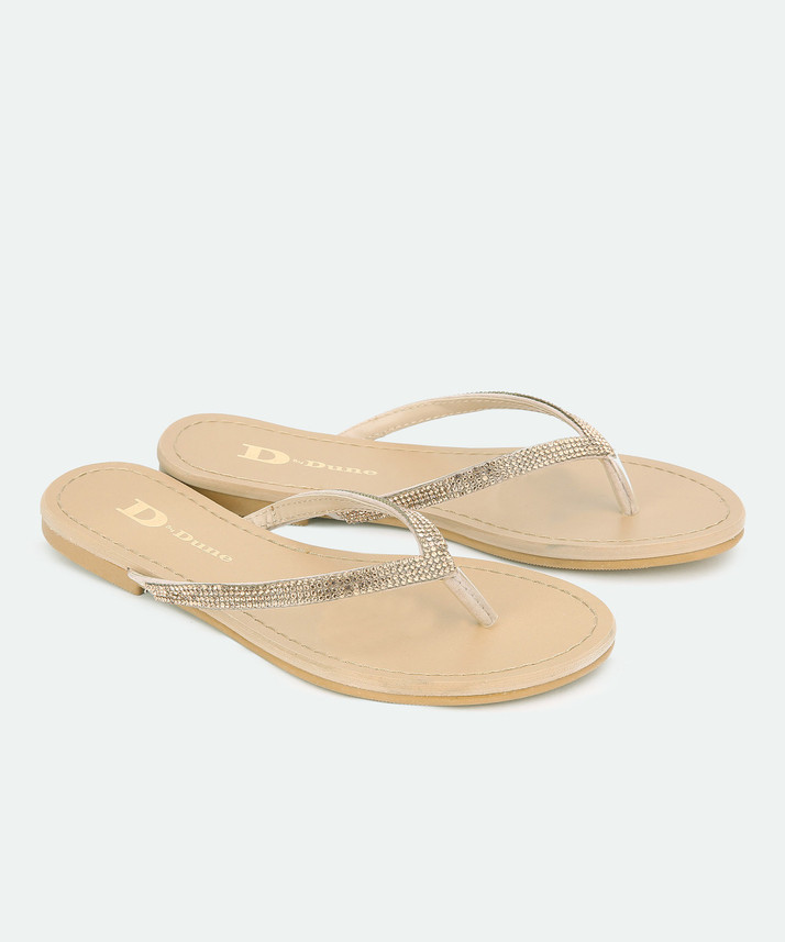 dune rose gold flat sandals