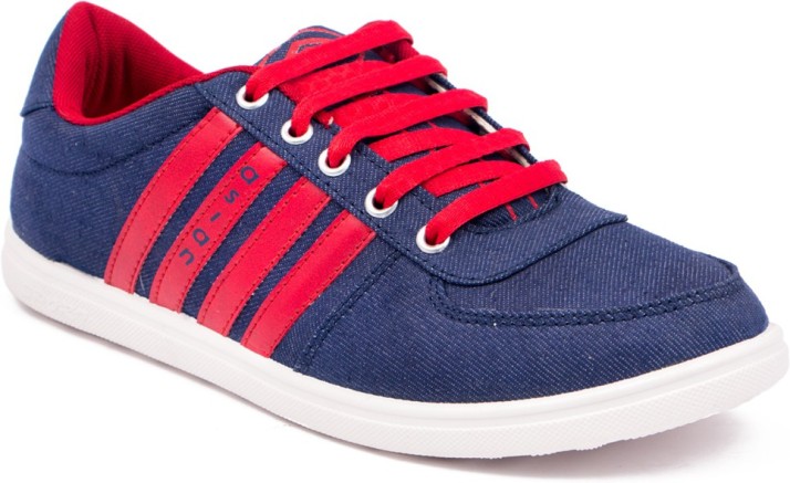 red color canvas shoes