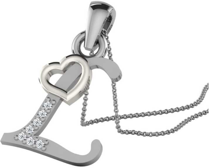 His Her Alphabet L With Heart Design Silver Sterling Silver Pendant Price In India Buy His Her Alphabet L With Heart Design Silver Sterling Silver Pendant Online At Best