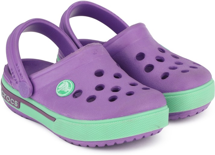 purple girls crocs