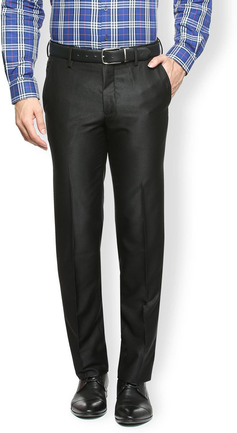 VAN HEUSEN Slim Fit Men Black Trousers 