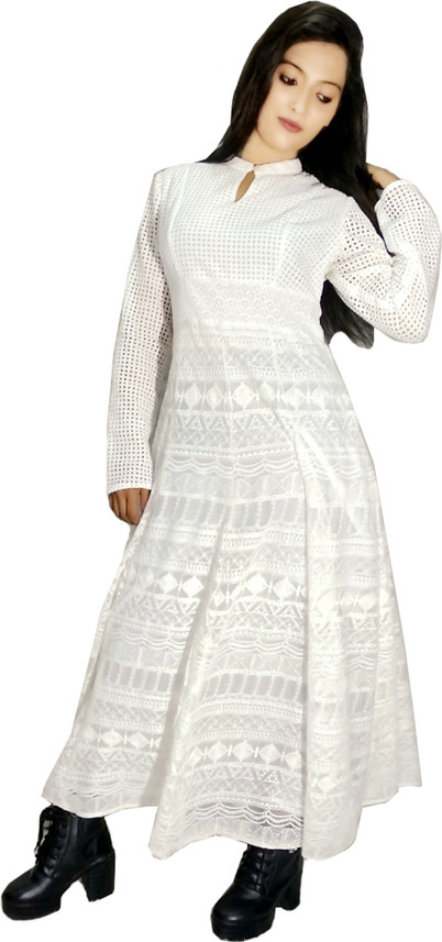 flipkart white dress