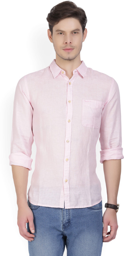 pink shirt with jeans