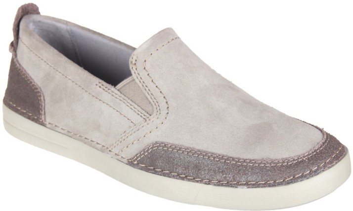 clarks grey loafers